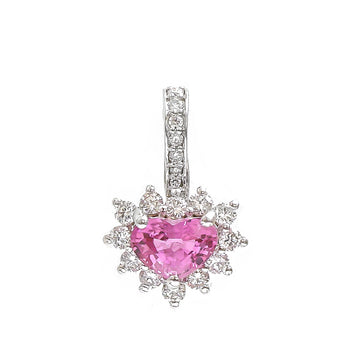 JPPD-820/9366 Pink Sapphire Diamond Pendant | 18K