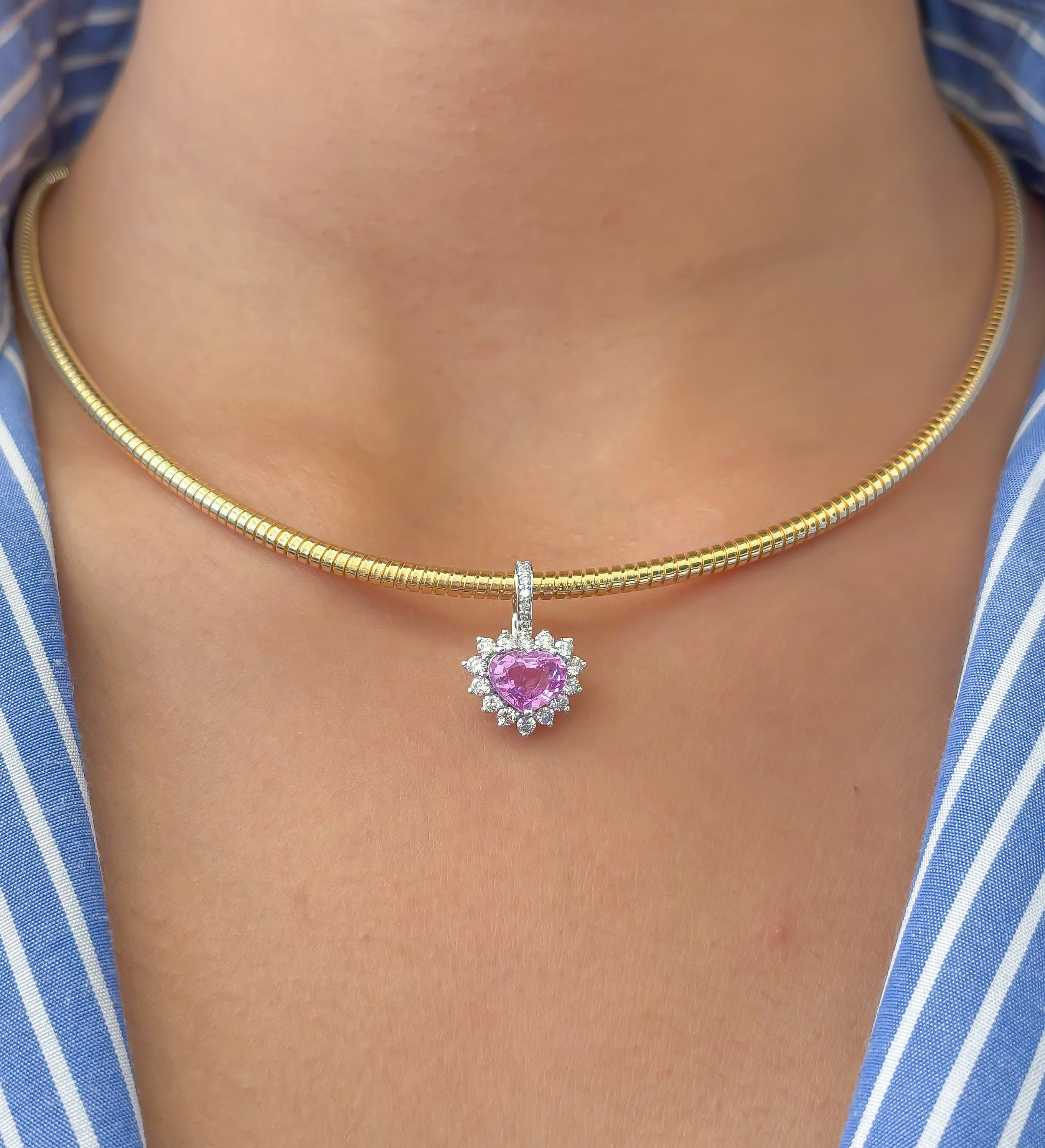 JPPD-821/9367 Pink Sapphire Diamond Pendant | 18K