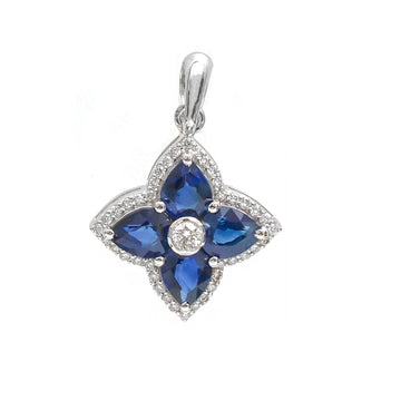 JPPD-822/9400 Blue Sapphire Diamond Pendant | 18K