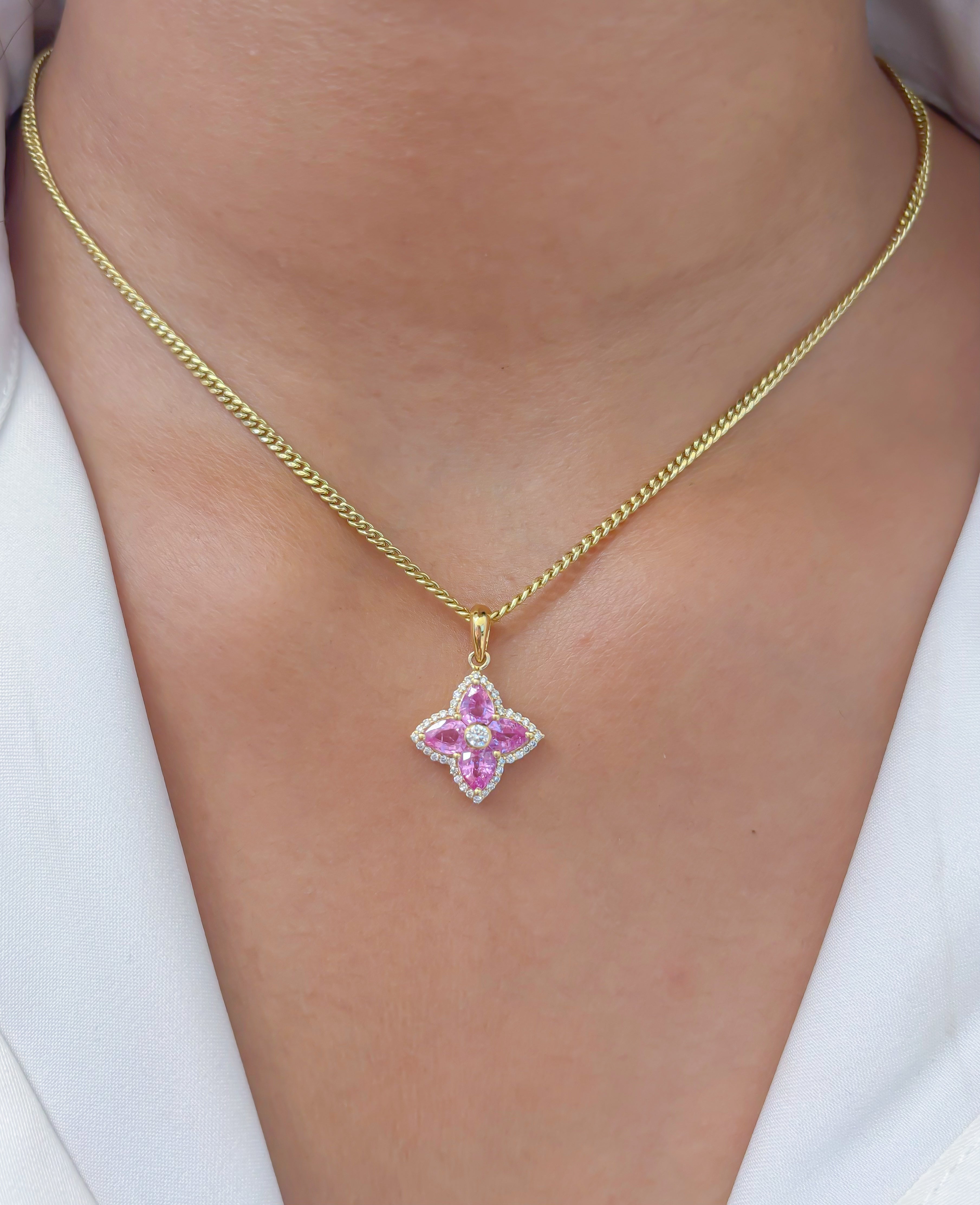 JPPD-823/9401 Pink Sapphire Diamond Pendant | 18K