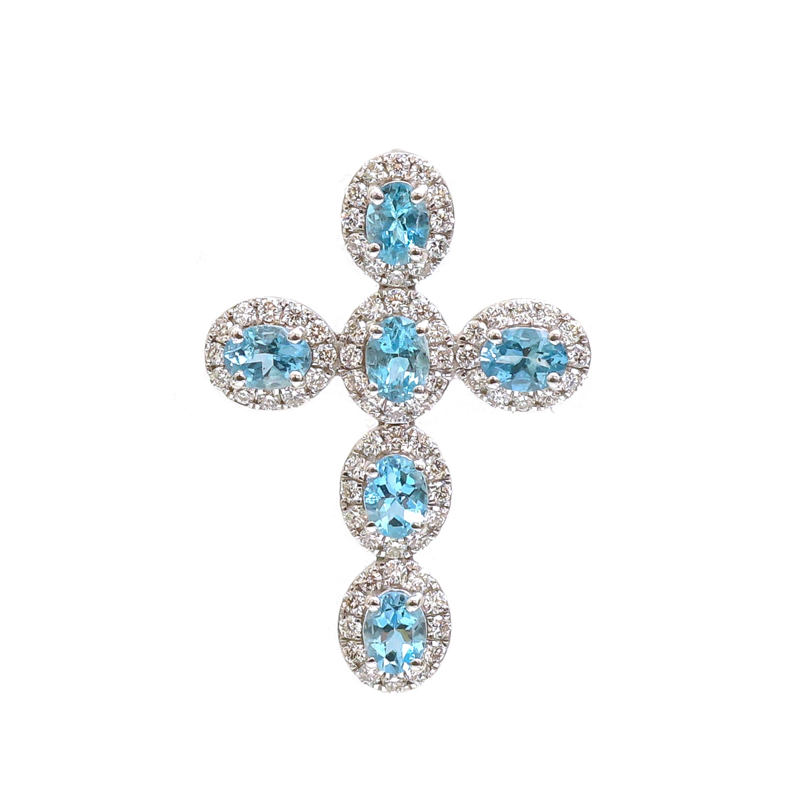 JPPD-840/9500 Aquamarine Diamond Pendant | 14K
