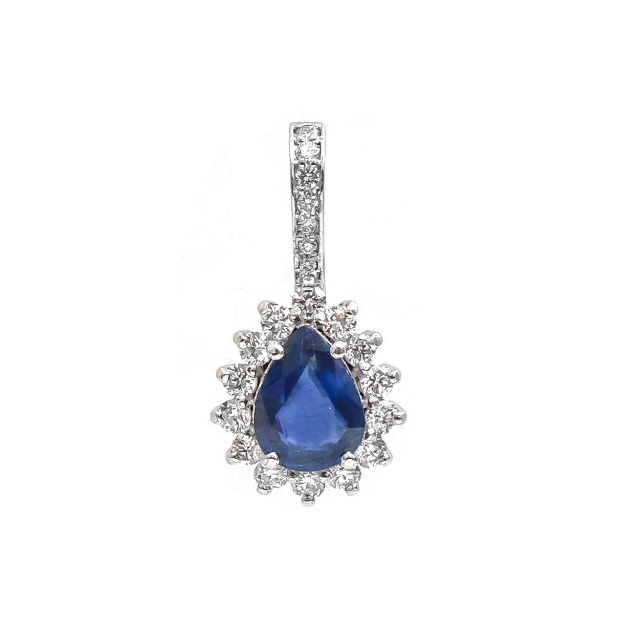 JPPD-841/9501 Blue Sapphire Diamond Pendant | 18K