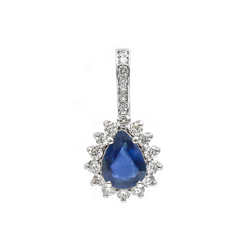 JPPD-841/9501 Blue Sapphire Diamond Pendant | 18K