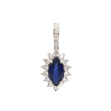 JPPD-845/9531 Blue Sapphire Diamond Pendant | 18K