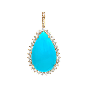 JPPD-850/9536 Turquoise Diamond Pendant | 14K
