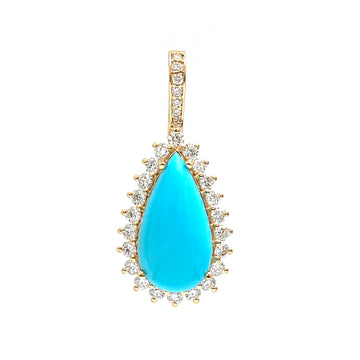 JPPD-859/9574 Turquoise Diamond Pendant | 14K