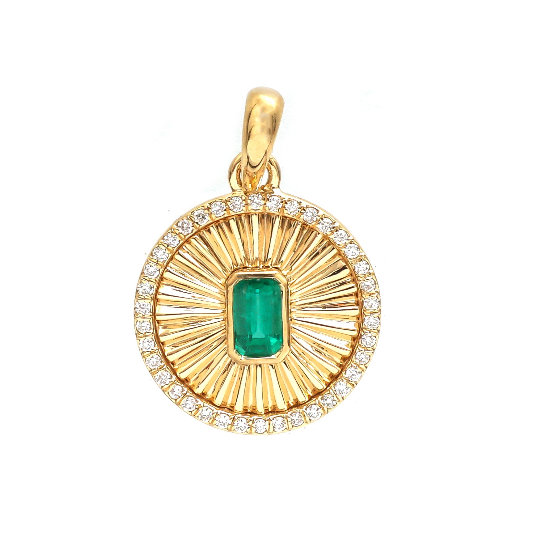JPPD-866/9632 Emerald Diamond Pendant | 18K