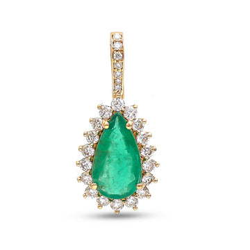 JPPD-870/9651 Emerald Diamond Pendant | 18K