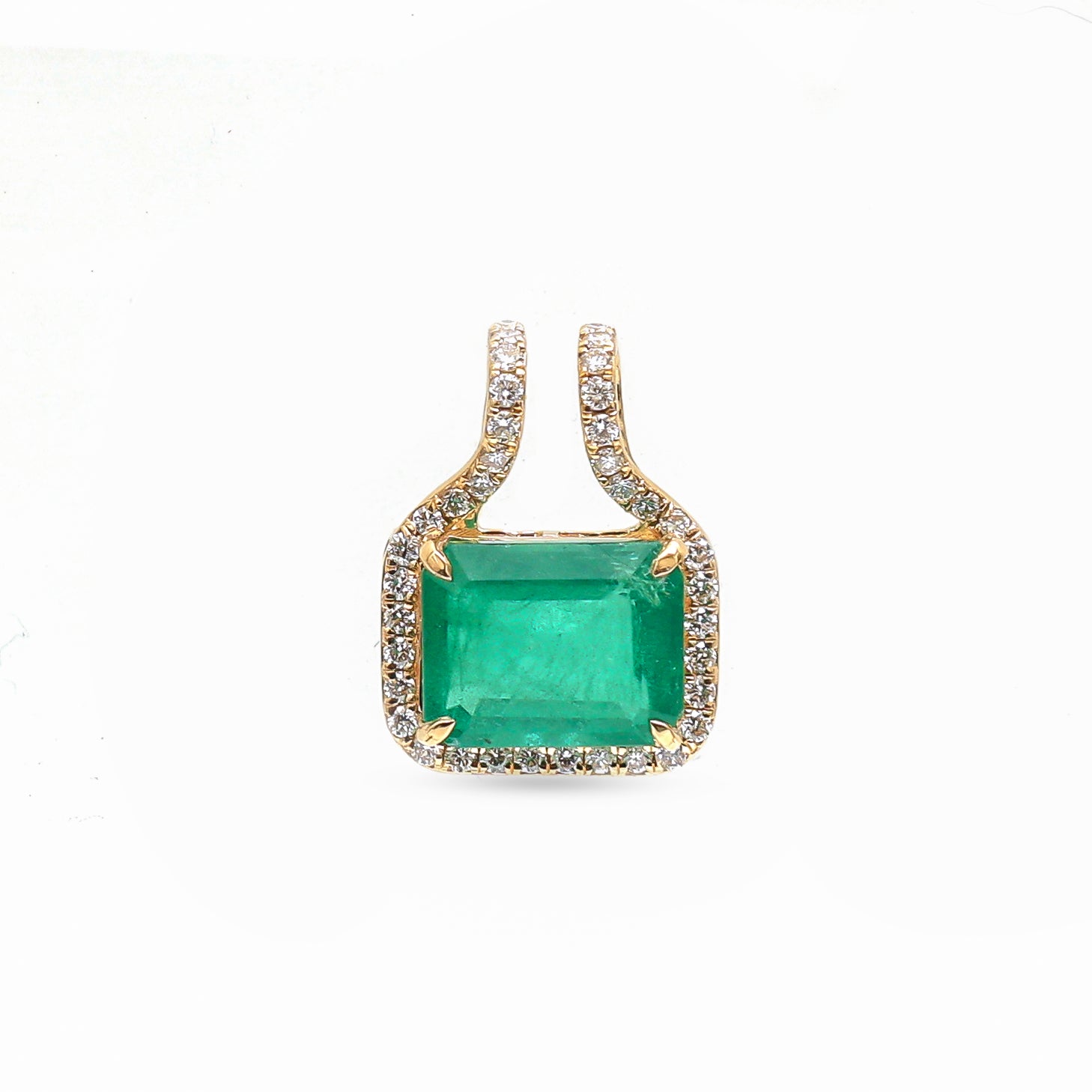 JPPD-878/9715 Emerald Diamond Pendant | 18K