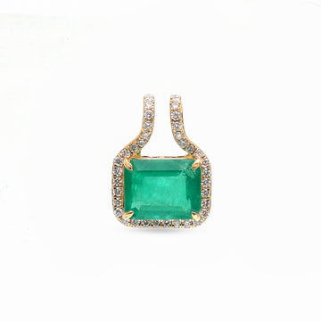JPPD-878/9715 Emerald Diamond Pendant | 18K