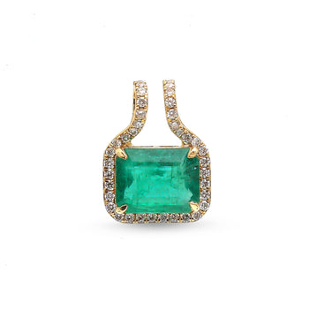 JPPD-879/9716 Emerald Diamond Pendant | 18K