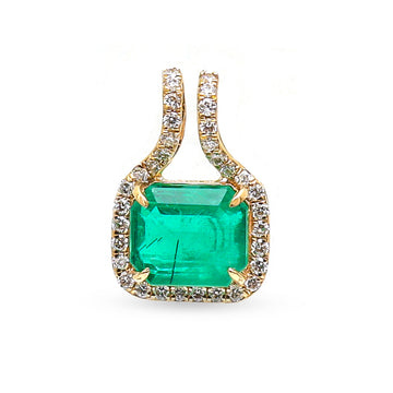 JPPD-880/9717 Emerald Diamond Pendant | 18K