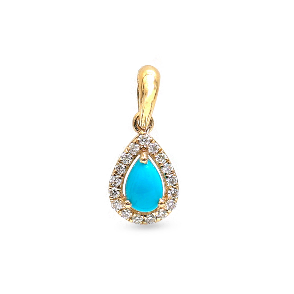 JPPD-882/9719 Turquoise Diamond Pendant | 14K