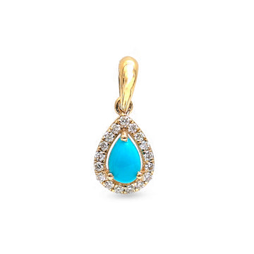 JPPD-882/9719 Turquoise Diamond Pendant | 14K