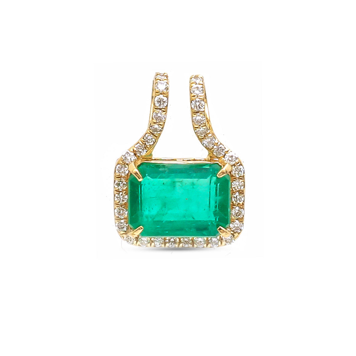 JPPD-889/9819 Emerald Diamond Pendant | 18K