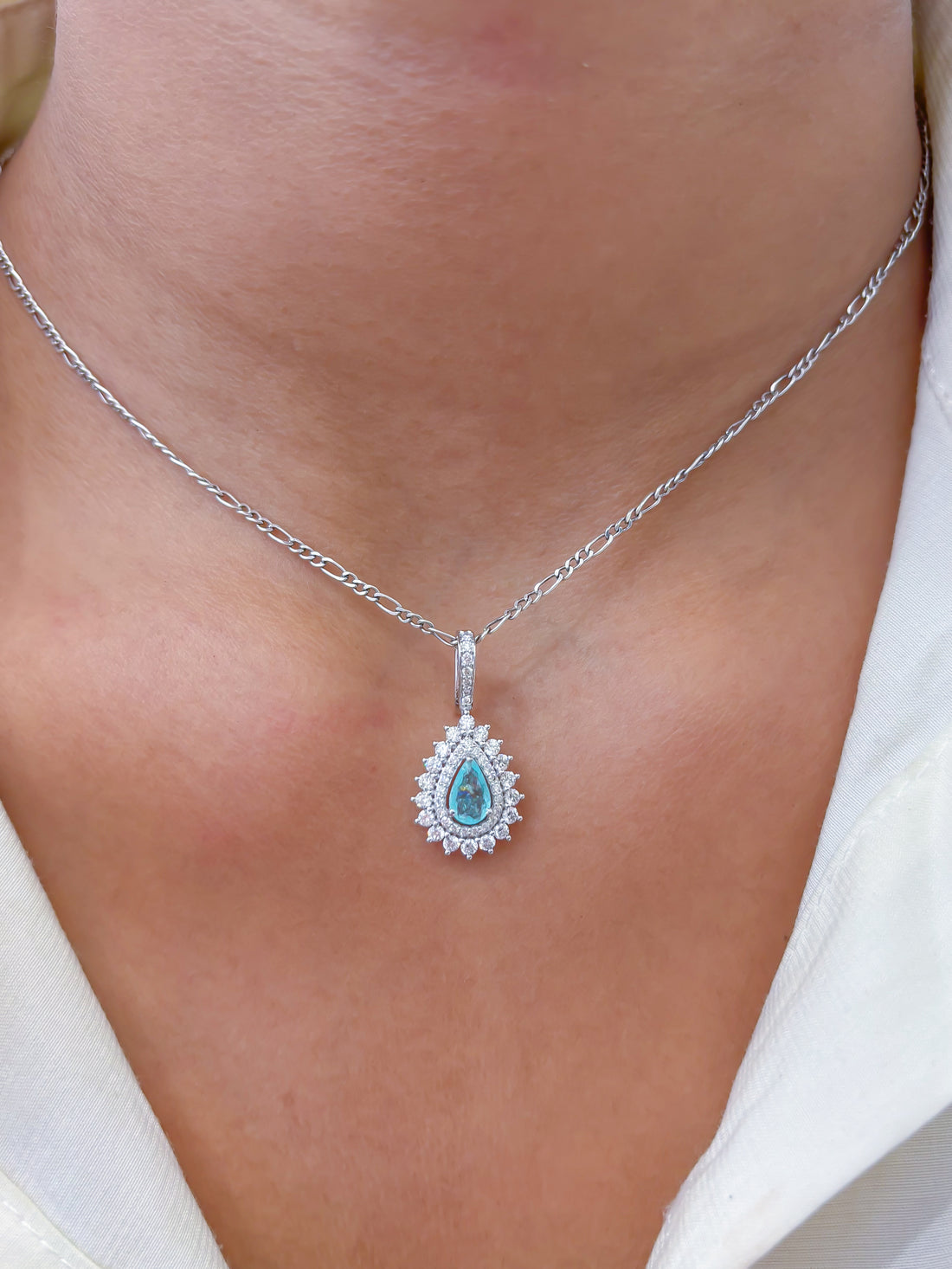 JPPD-902/9909 Paraiba Tourmaline Diamond Pendant | 18K