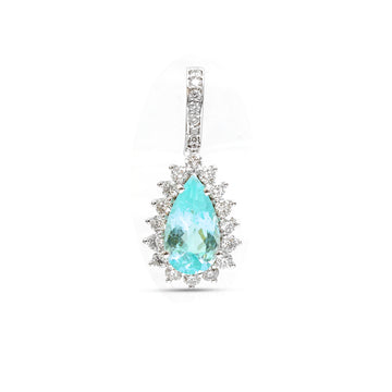 JPPD-902/9909 Paraiba Tourmaline Diamond Pendant | 18K