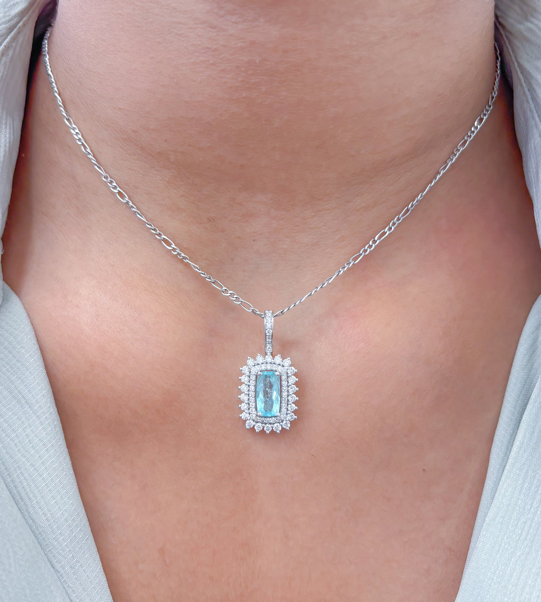JPPD-907/9927 Paraiba Tourmaline Diamond Pendant | 18K