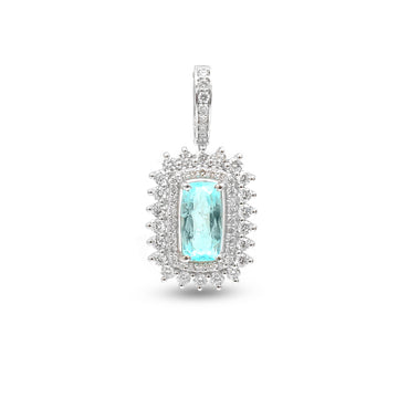 JPPD-907/9927 Paraiba Tourmaline Diamond Pendant | 18K