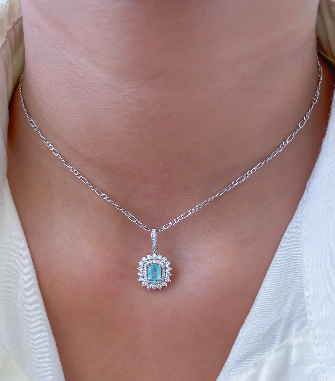 JPPD-917/9978 Paraiba Tourmaline Diamond Pendant | 18K