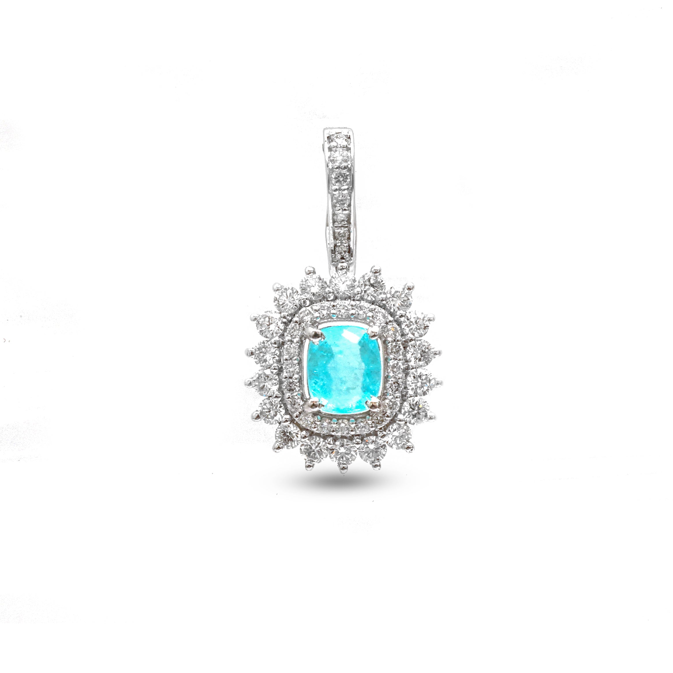 JPPD-917/9978 Paraiba Tourmaline Diamond Pendant | 18K