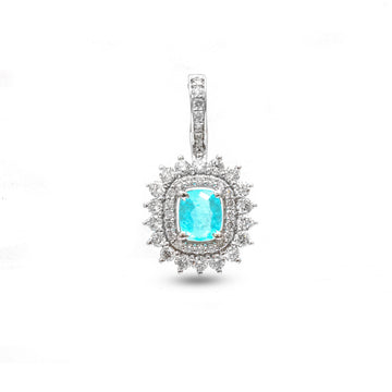 JPPD-917/9978 Paraiba Tourmaline Diamond Pendant | 18K