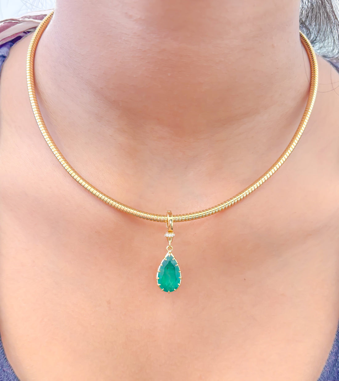 JPPD-944/10116 Emerald Diamond Pendant | 18K