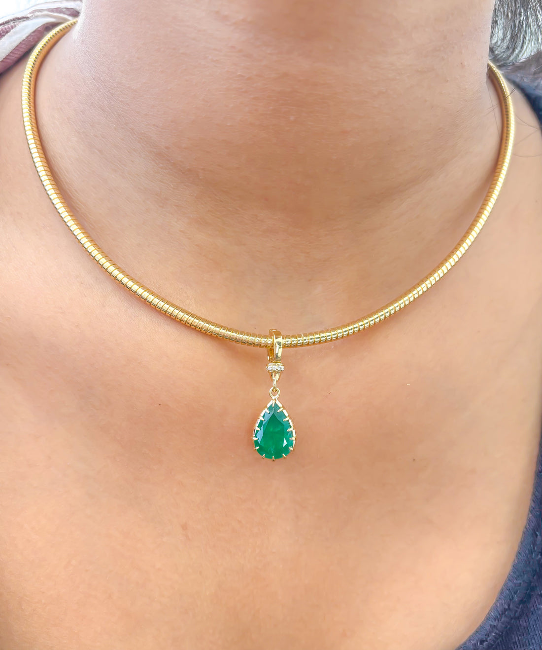 JPPD-945/10117 Emerald Diamond Pendant | 18K