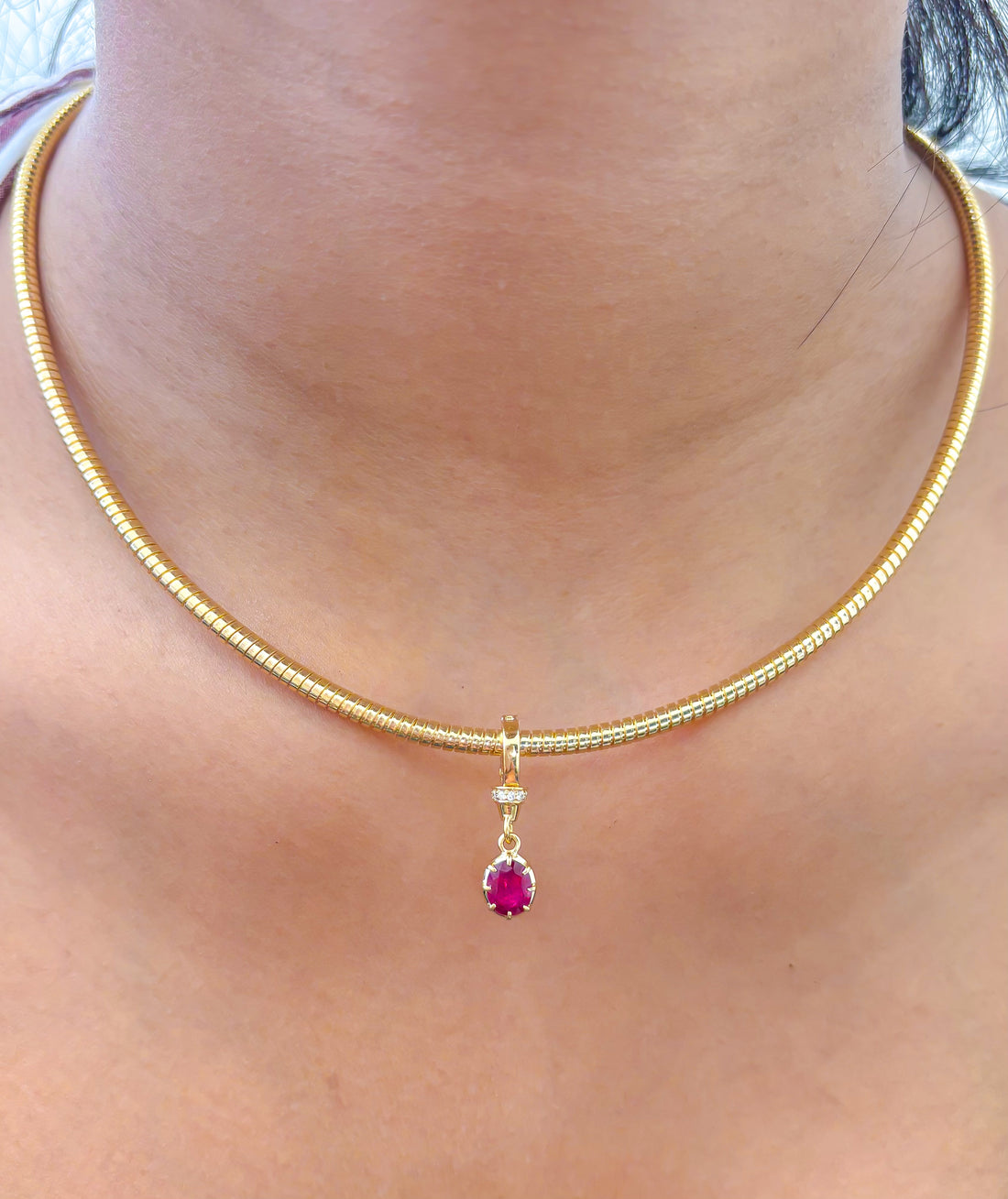 JPPD-947/10130 Ruby Diamond Pendant | 18K