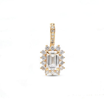 JPPD-950/10155 Lab Grown Diamond Helo Diamond Octagon Pendant | 14K