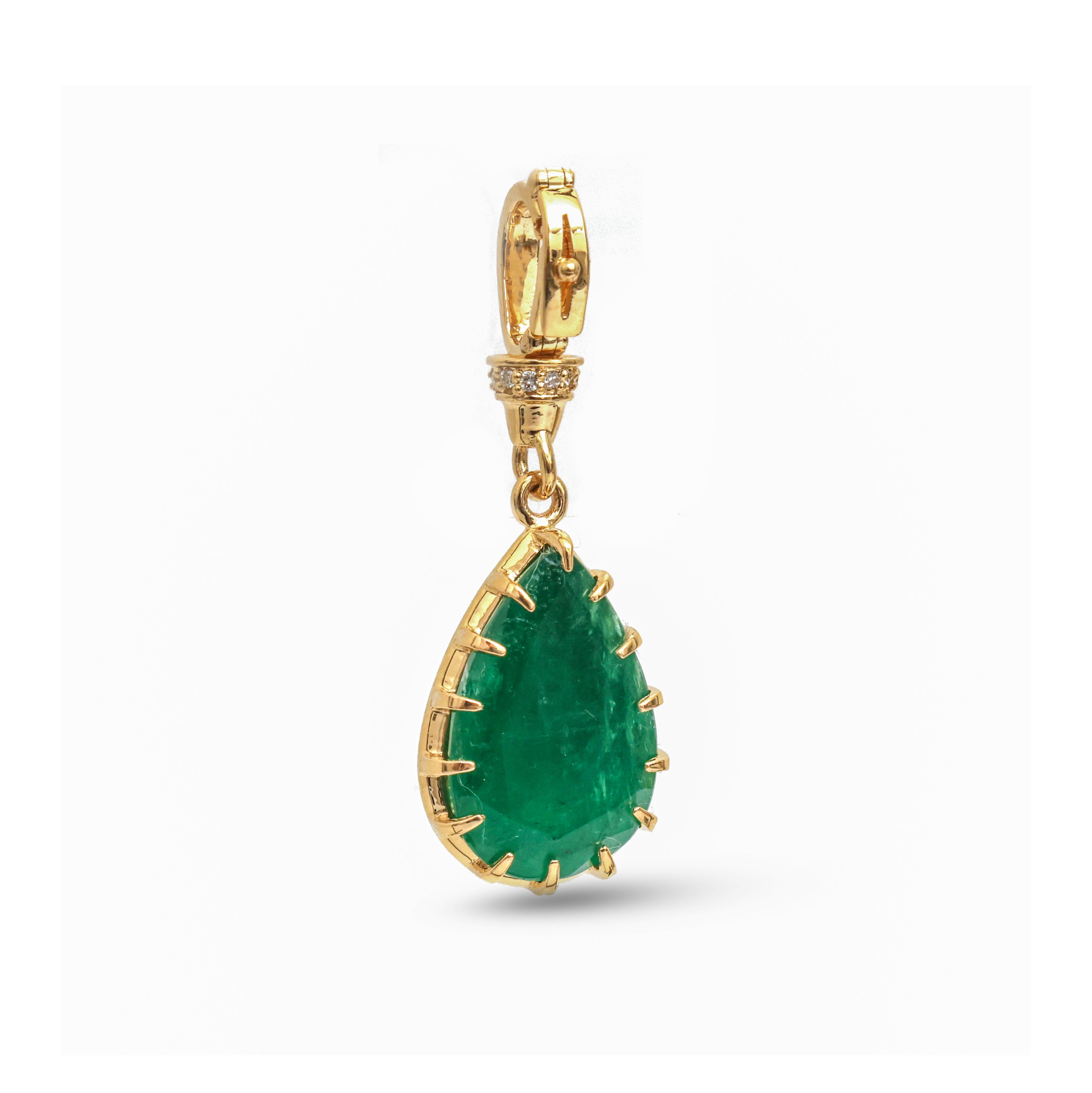 JPPD-955/10214 Emerald Diamond Pendant | 18K