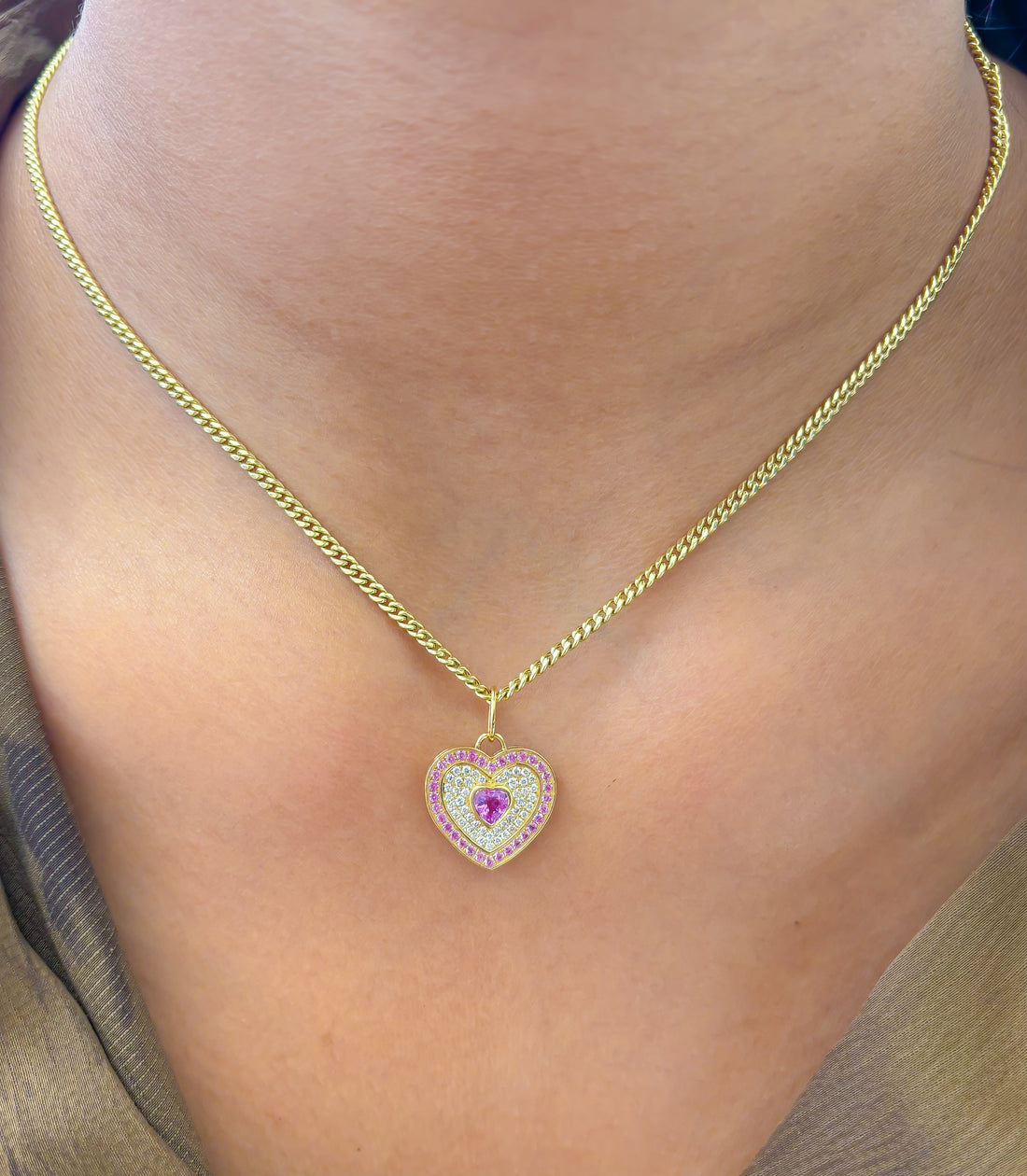 JPPD-956/10231 Pink Sapphire Diamond Pendant | 18K