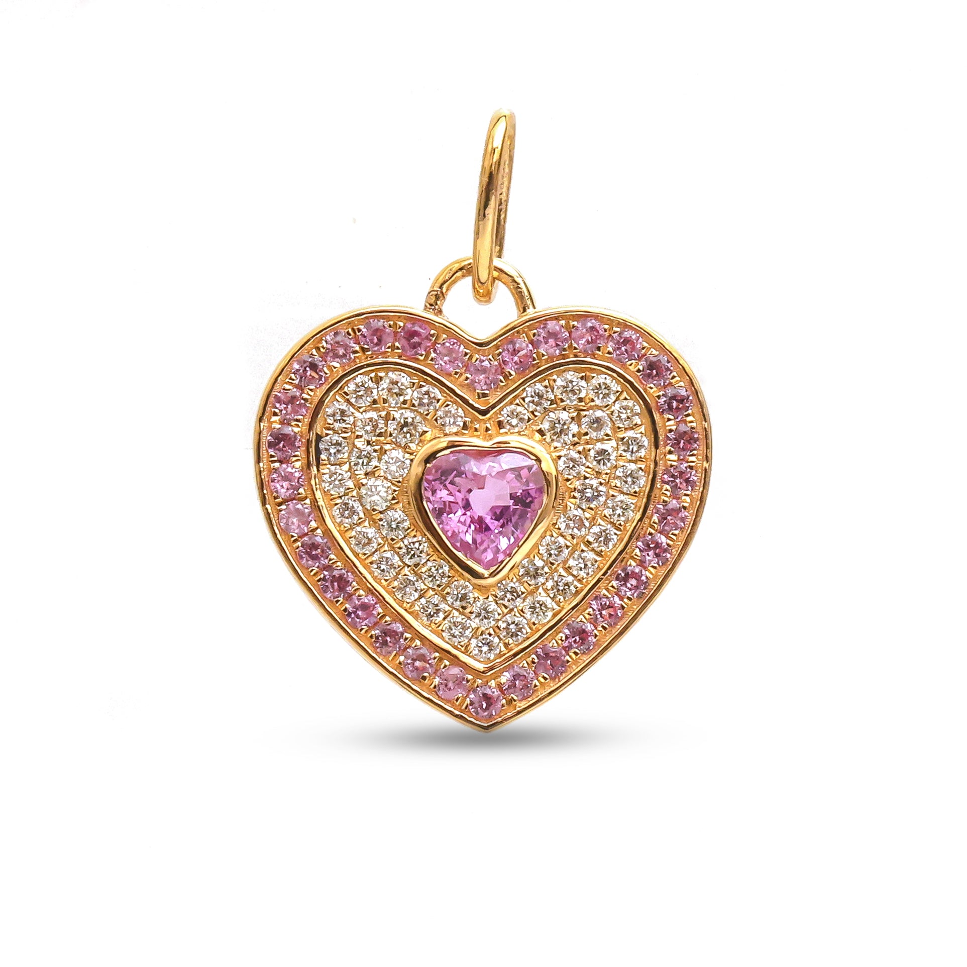 JPPD-956/10231 Pink Sapphire Diamond Pendant | 18K