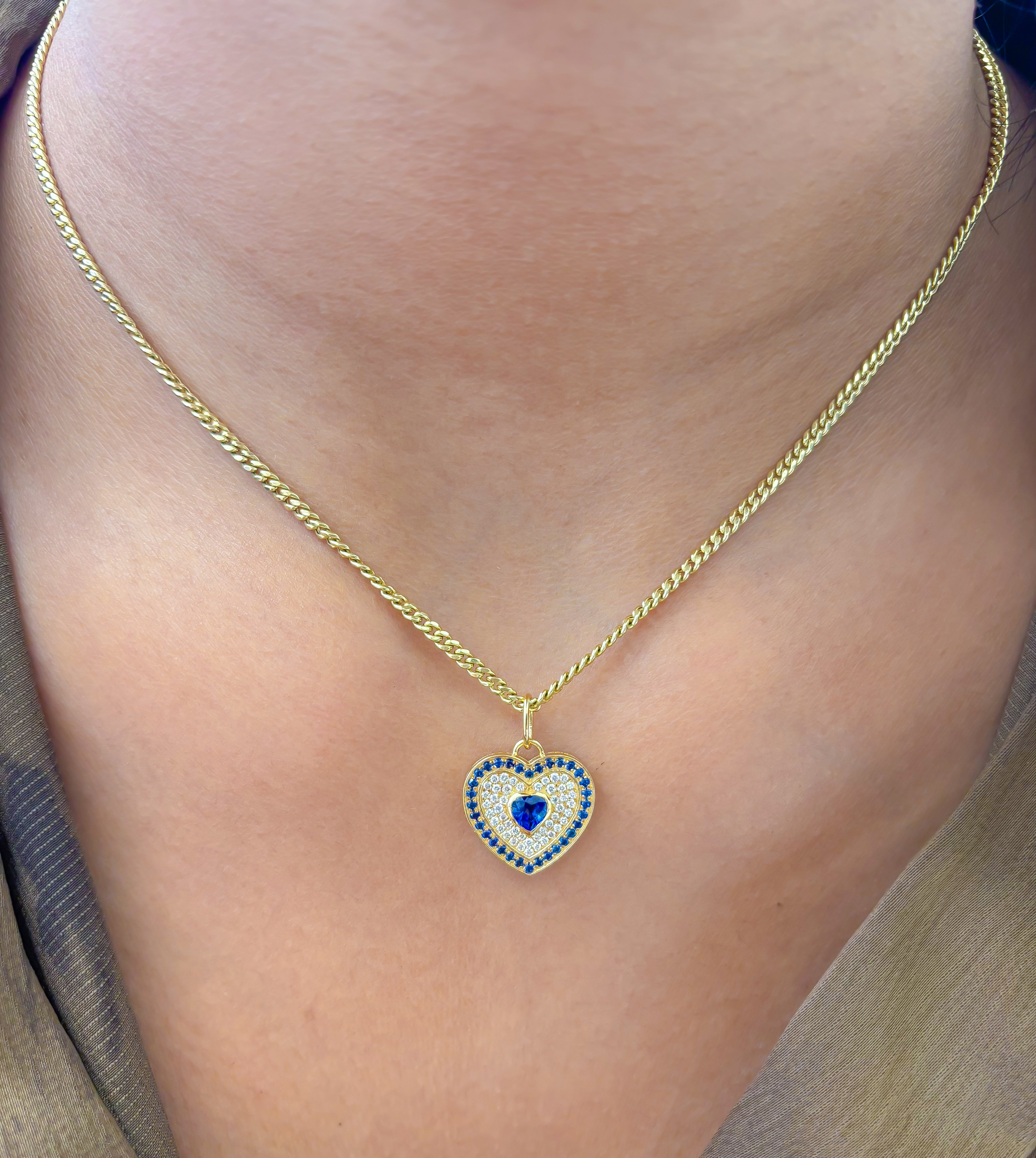 JPPD-958/10233 Blue Sapphire Diamond Pendant | 18K