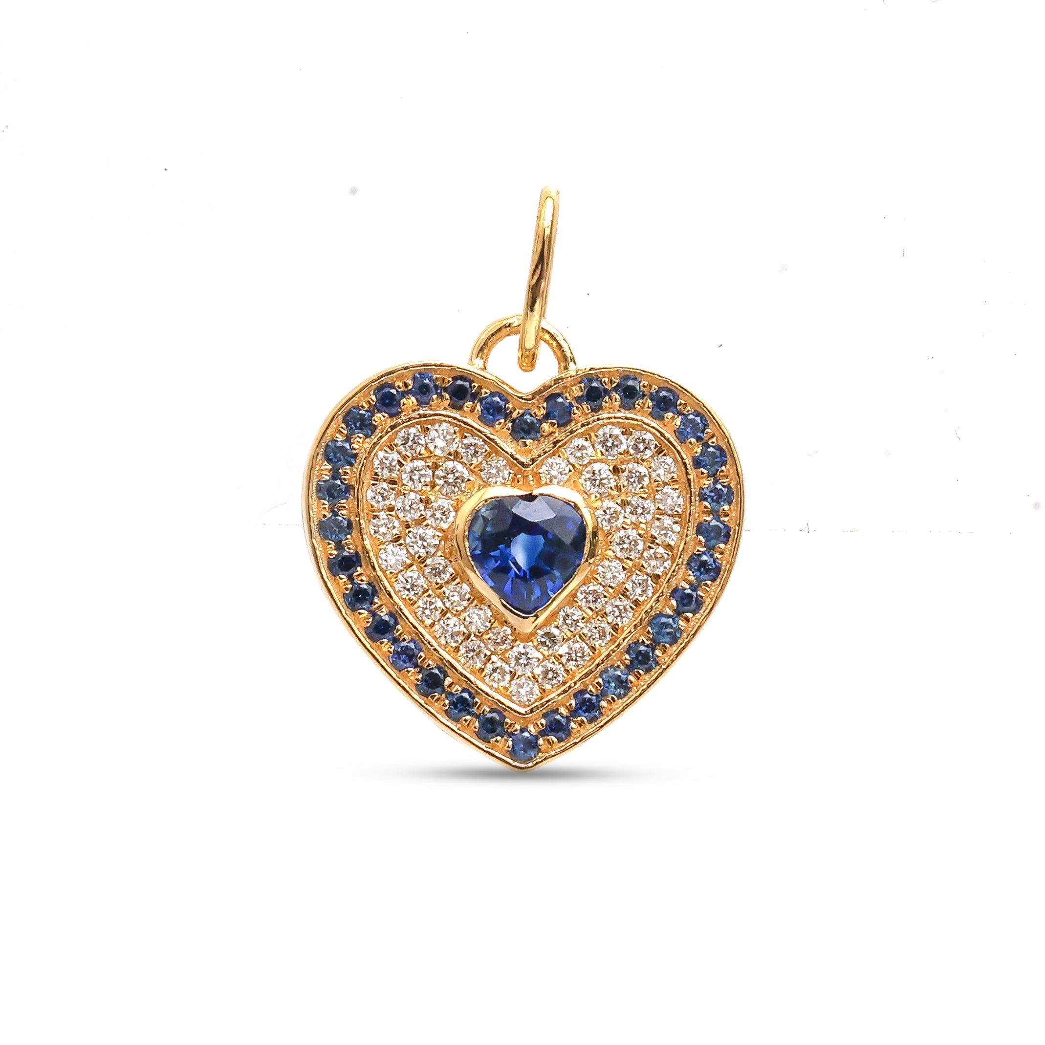 JPPD-958/10233 Blue Sapphire Diamond Pendant | 18K