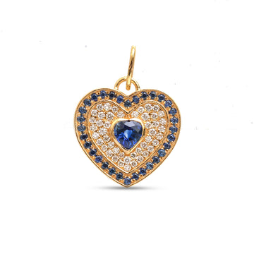JPPD-958/10233 Blue Sapphire Diamond Pendant | 18K