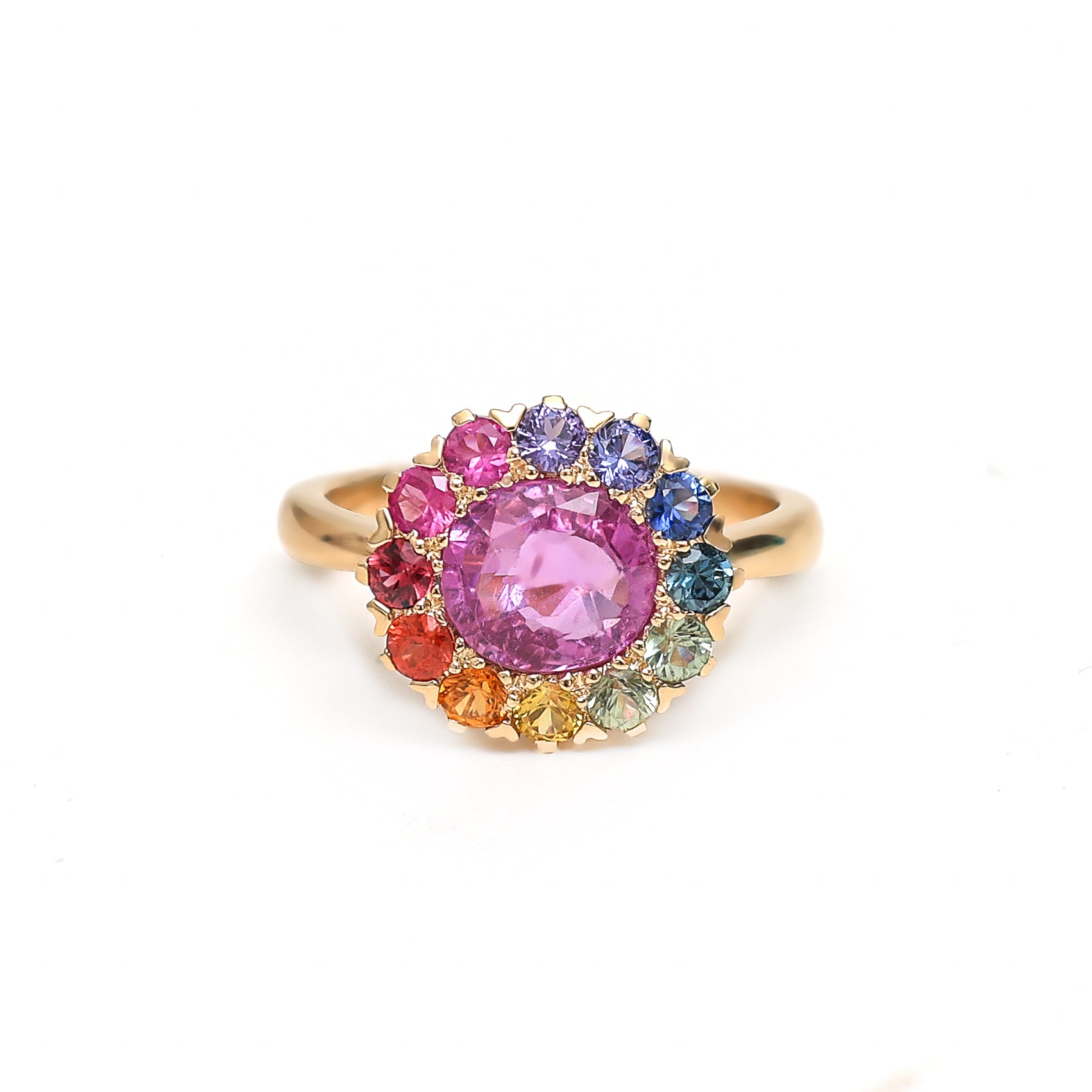 JPRG-1054/2487 Rainbow Sapphire Ring | 18K