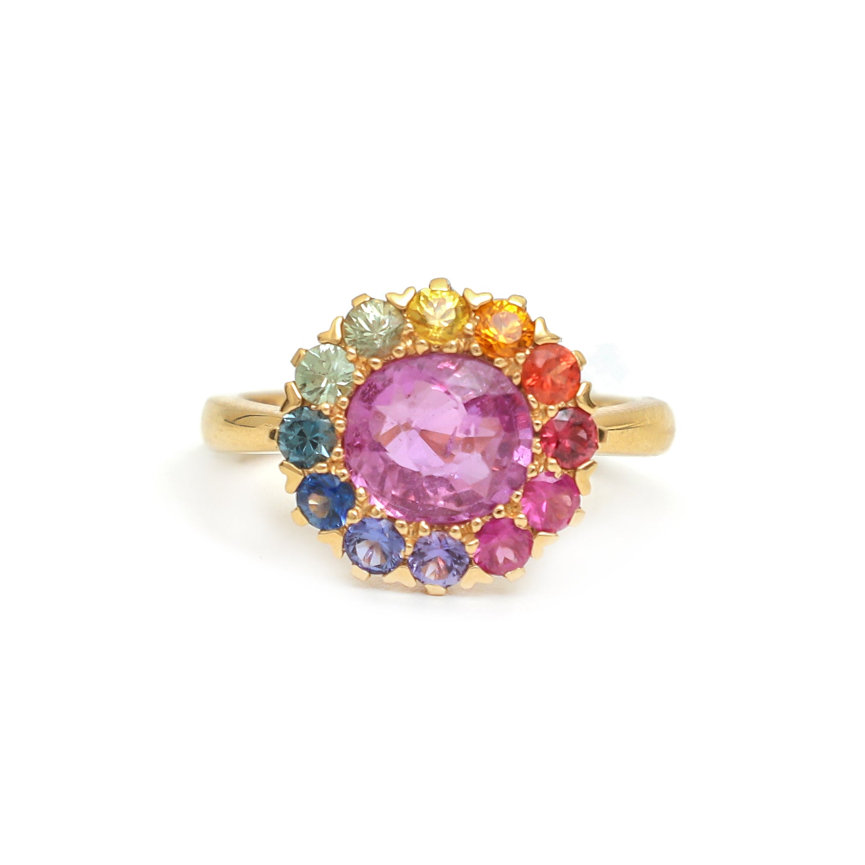 JPRG-1054/2487 Rainbow Sapphire Ring | 18K