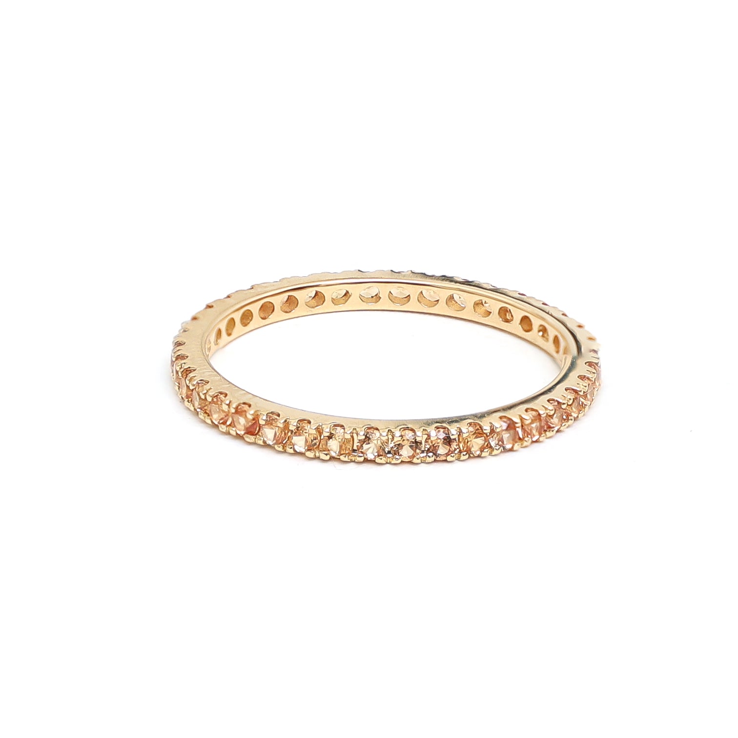 JPRG-1297/3180 Orange Sapphire Round 1.50Mm Ring | 18K