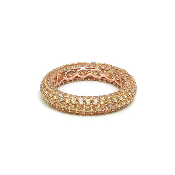 JPRG-1378/3325 Yellow Sapphire Round Pave Ring | 14K
