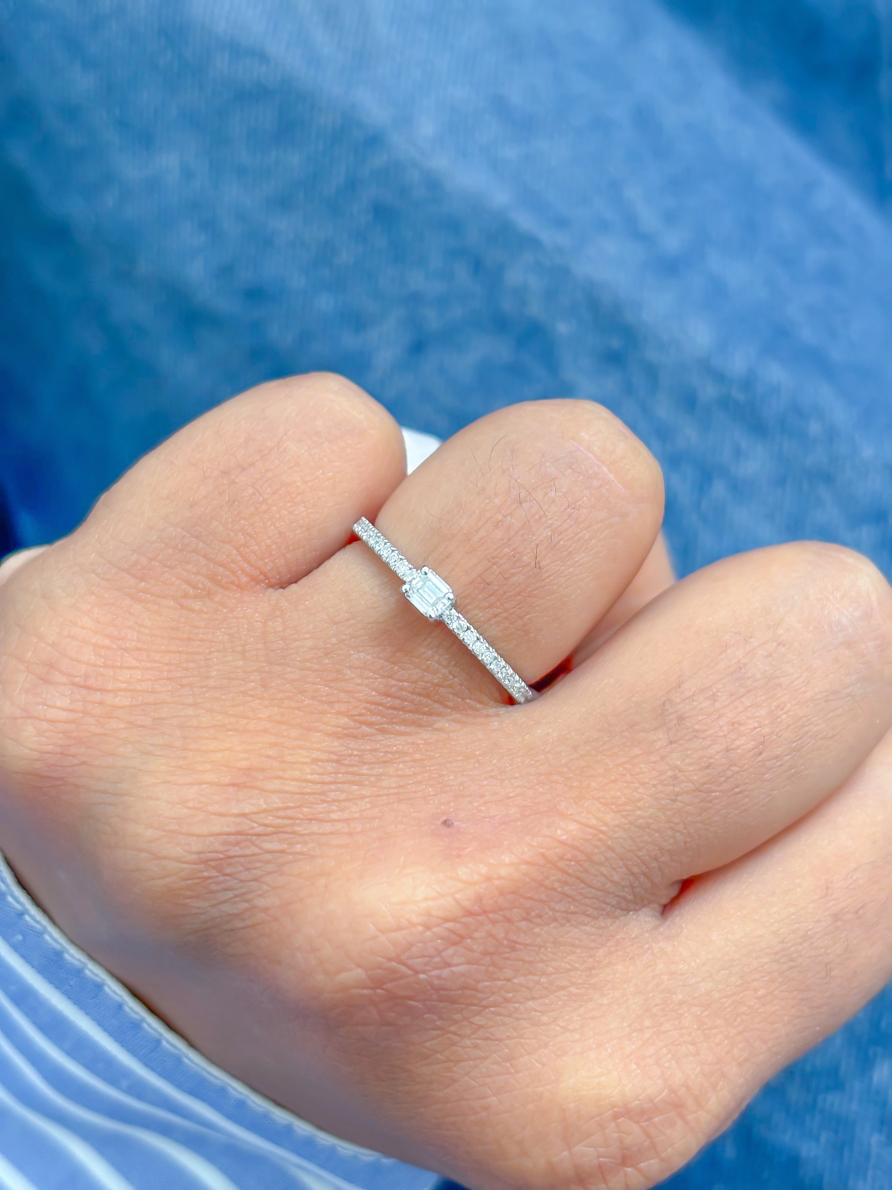 JPRG-1613/4081 Diamond Octagon Thin Ring | 18K