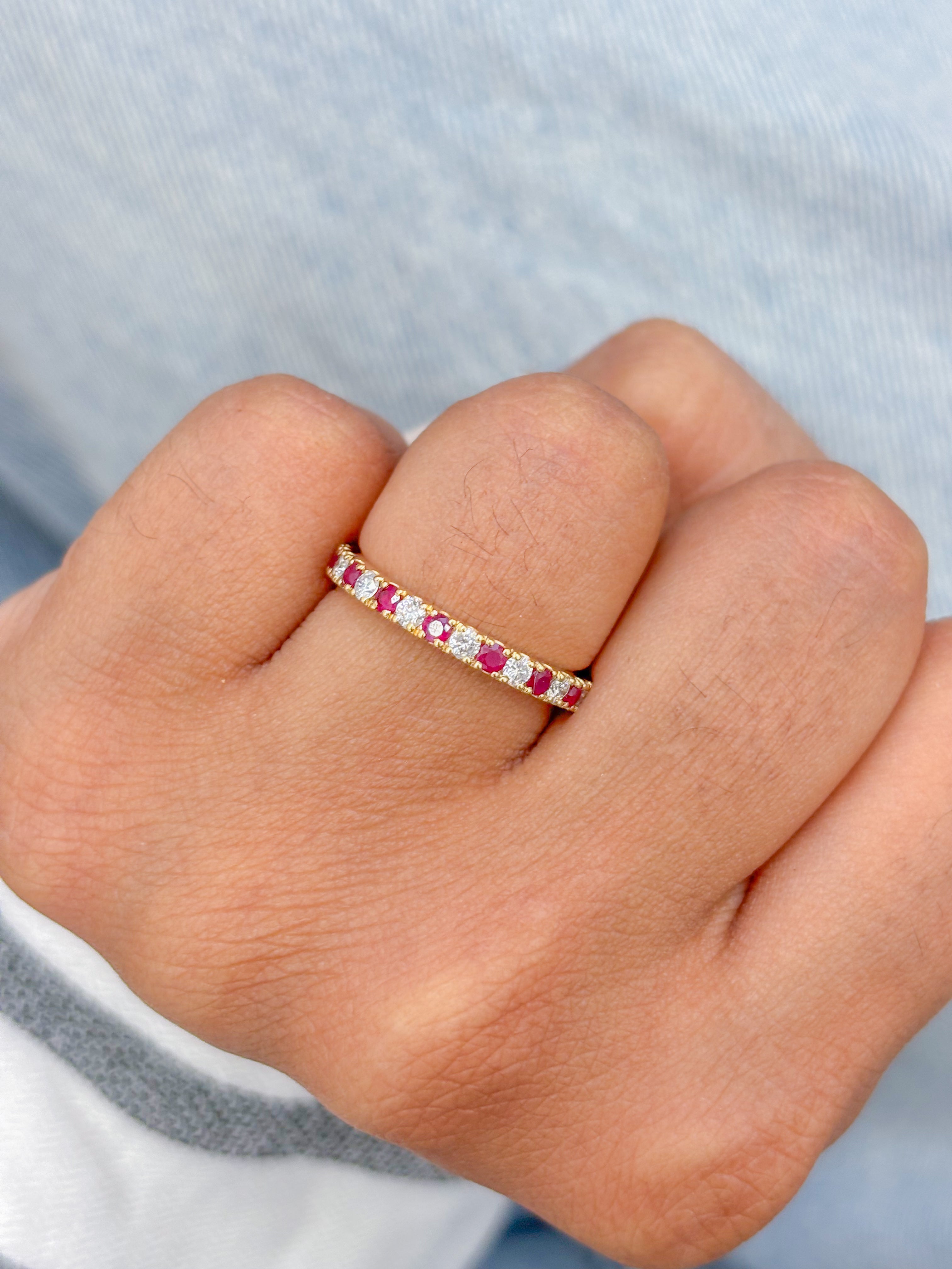 JPRG-1721/4249 Ruby And Diamond Alternate Ring | 14K