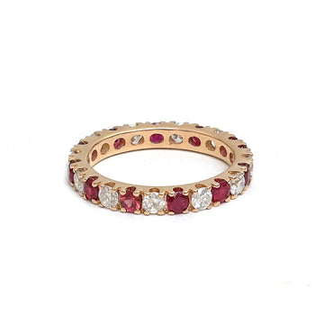 JPRG-1721/4249 Ruby And Diamond Alternate Ring | 14K