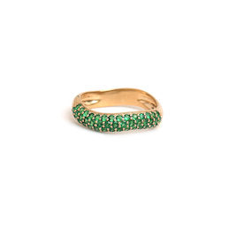 JPRG-1724/4264 Tsavorite Wave Half Ring | 14K