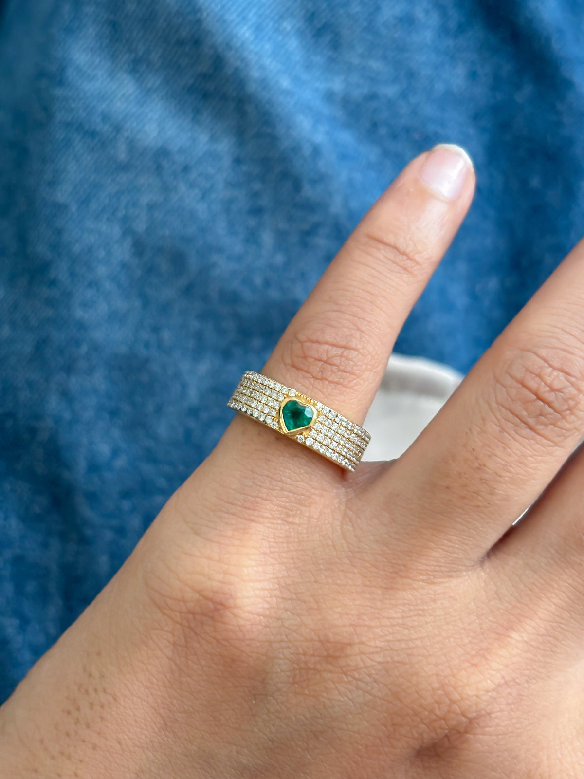 JPRG-1745/4304 Emerald Heart Diamond Ring | 18K