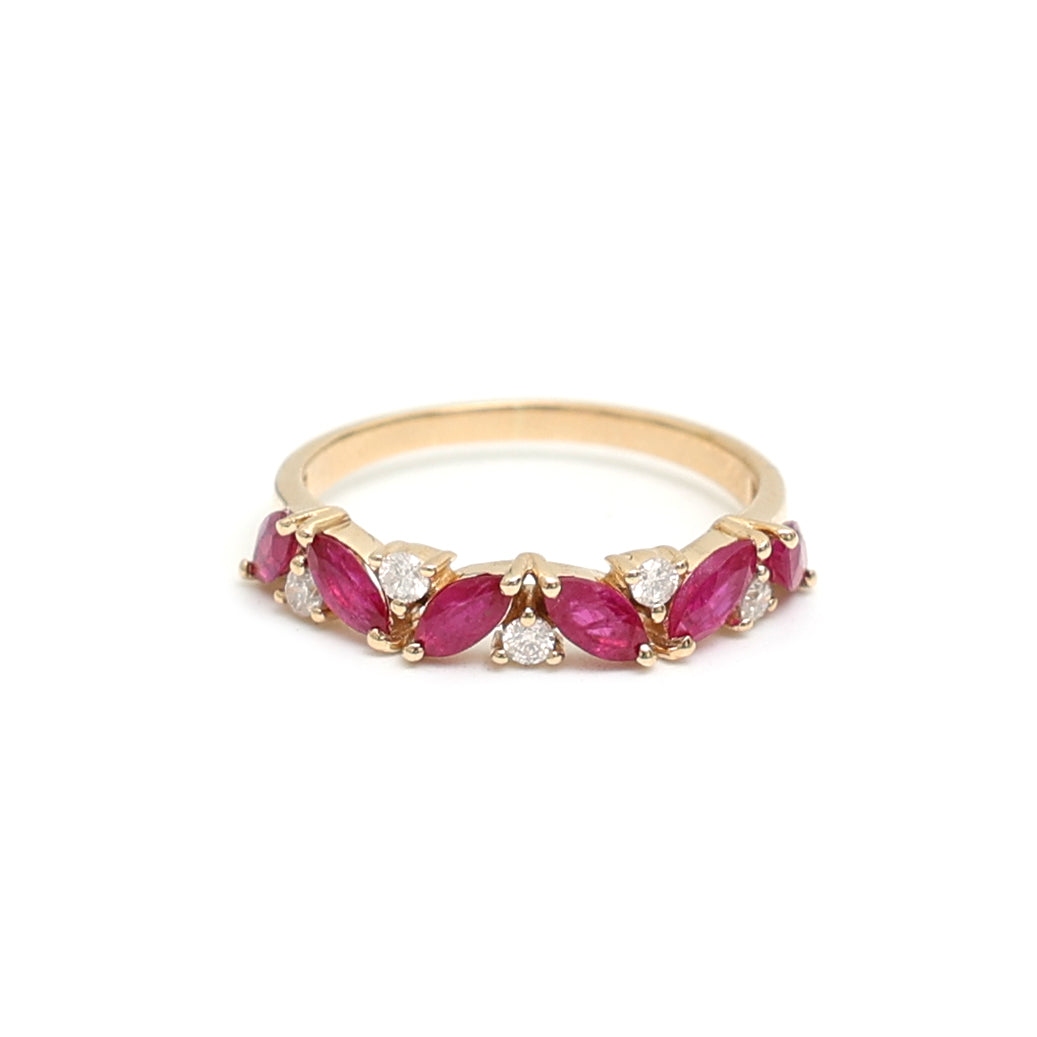 JPRG-1752/4334 Ruby Marquise With Diamond Ring | 18K