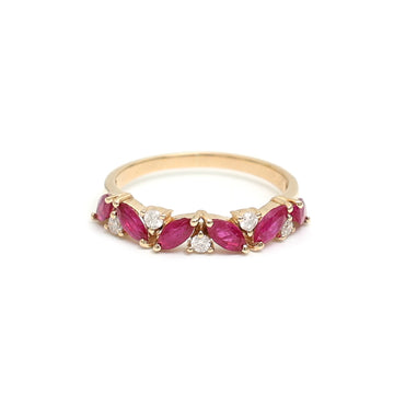 JPRG-1752/4334 Ruby Marquise With Diamond Ring | 18K