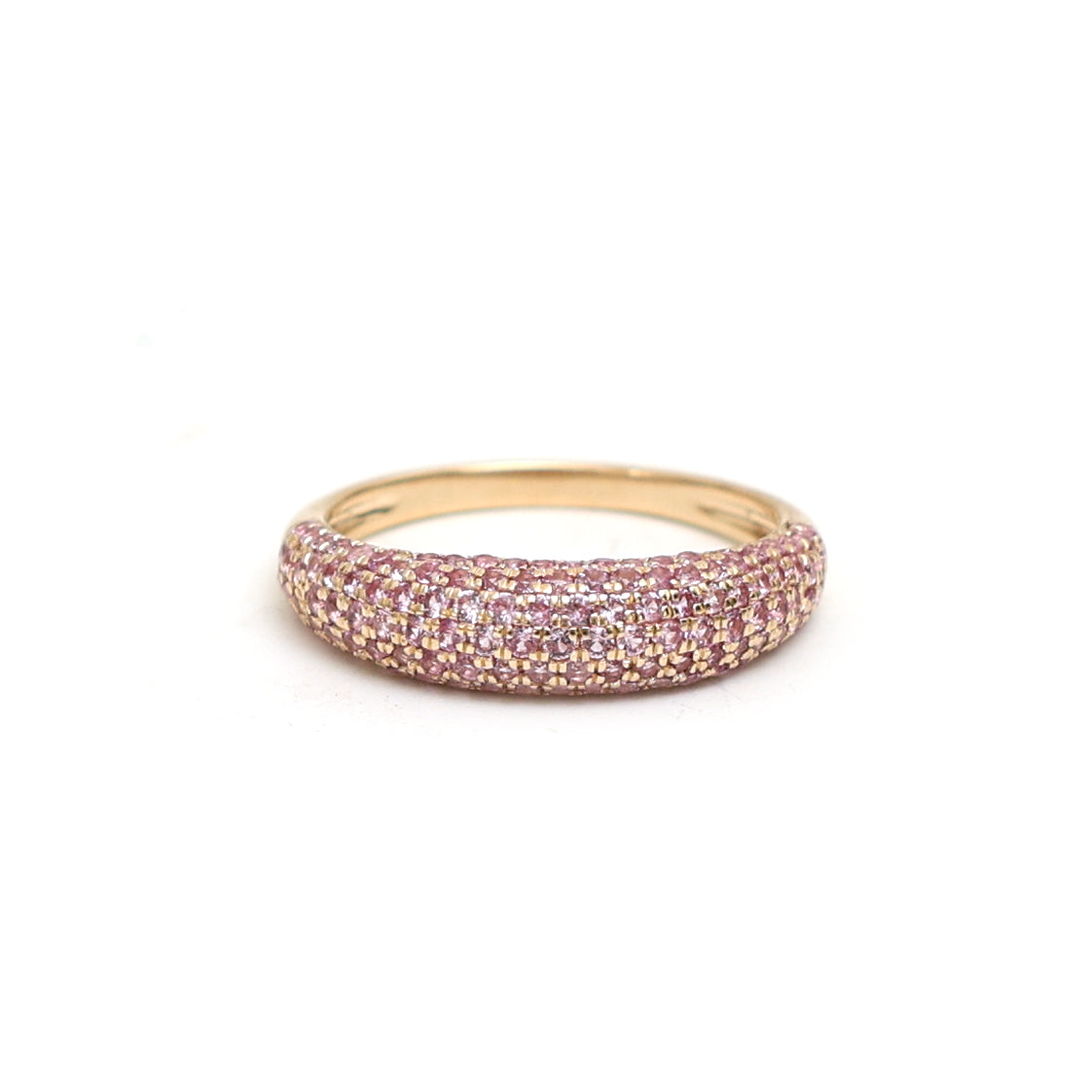 JPRG-1798/4499 Pink Sapphire Round Pave Ring | 14K