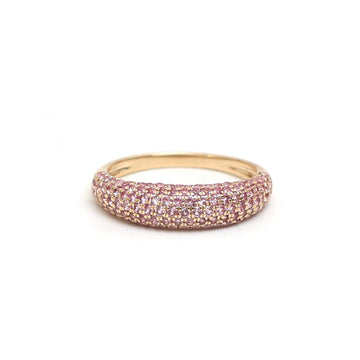 JPRG-1798/4499 Pink Sapphire Round Pave Ring | 14K