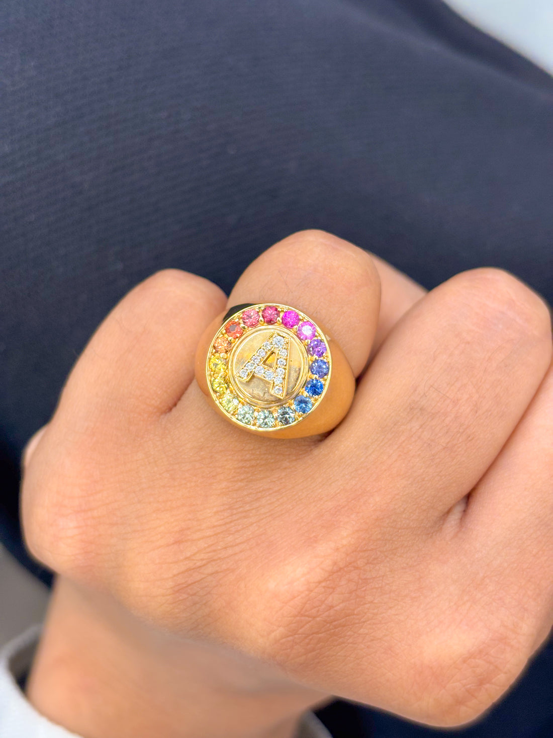 JPRG-1825/4543 Rainbow Sapphire A Ring | 18K